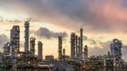 Oil refinery at the harbor in Rotterdam, Netherlands