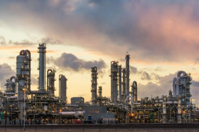 Oil refinery at the harbor in Rotterdam, Netherlands